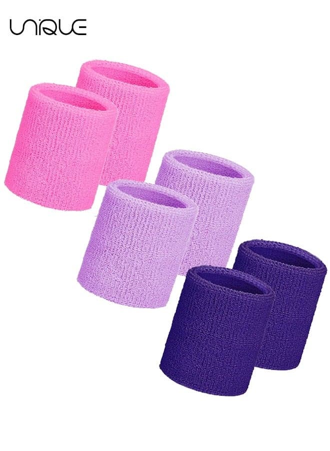 3 Pairs of sports wrists, Wrist Sweatbands Tennis Wrist Bands Absorbent Sweat Band for Men and Women, Breathable Cotton Sweatbands for Working Out, Football, Basketball, Running Athletic Sports