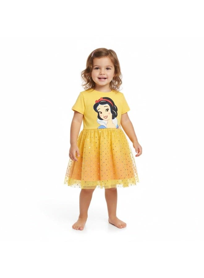 PRINCESS SNOW WHITE - GIRL'S TULLE DRESS 100% COTTON | MESH 100% POLYESTER|