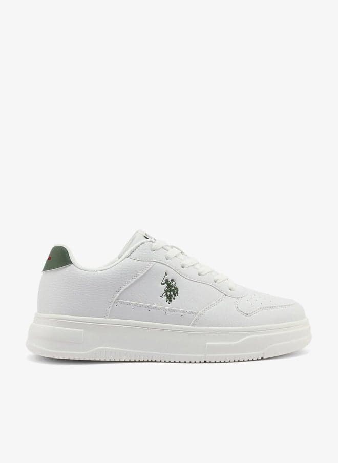 Men's White Low-Top Sneakers - Stylish Casual Shoes with Grey and Tan Accents, Durable and Stylish Casual Footwear