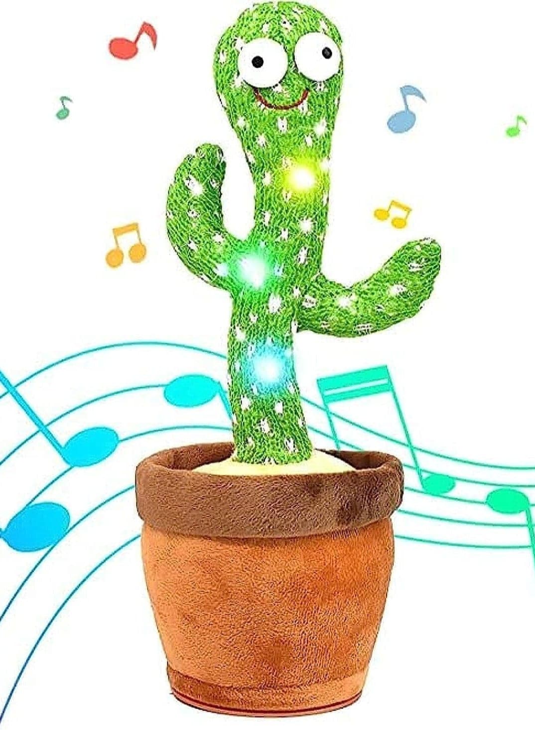 Electric Dancing Plant Cactus Plush Stuffed Toy -Green/Brown With Music For Kids 32 x 27 x 11.5cm