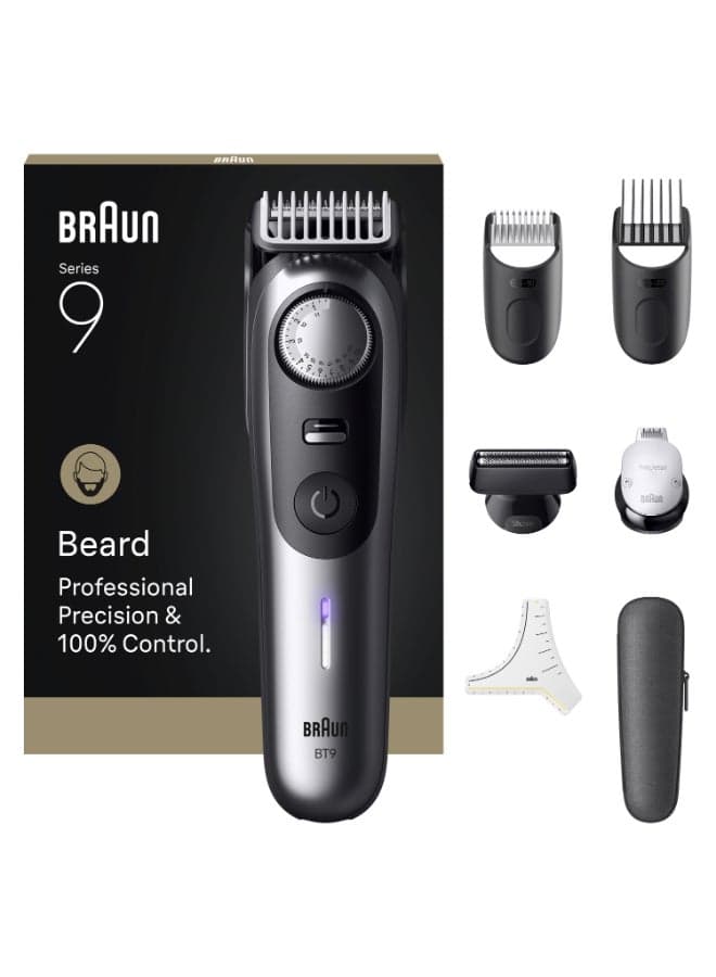 Braun Beard Trimmer Series 9, +7 Barbering Tools, 50 Lengths, ProBlade, BT9520 black