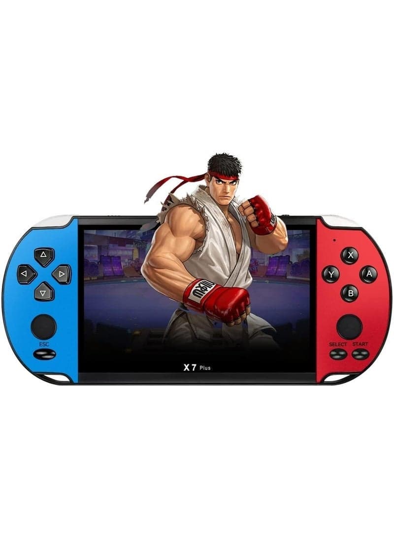 X7 Plus 5.1" Portable Handheld Game Console, 1000+ Built-in Retro Games, Dual Joysticks, 8GB Storage, MP5 Multimedia Player, TV Output Support – Portable Gaming for Kids & Adults