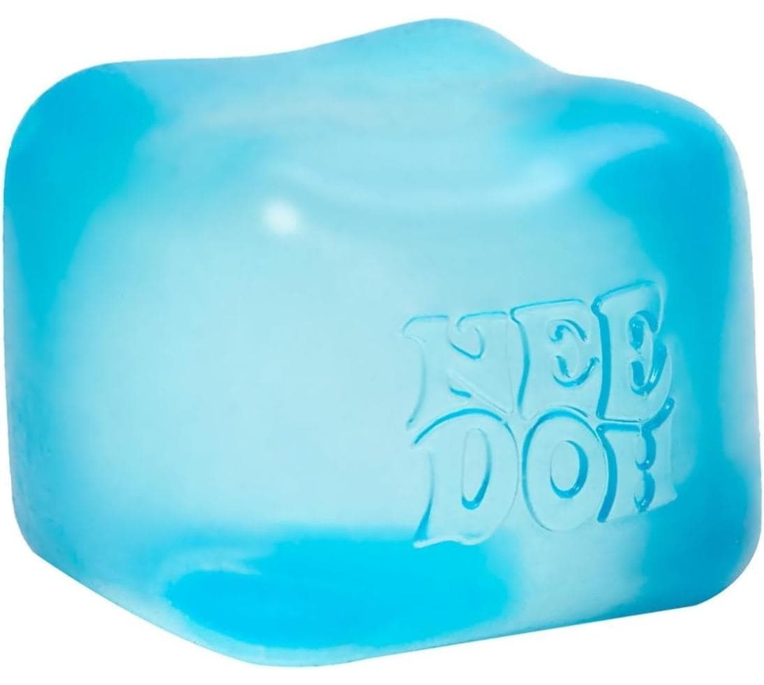Schylling needoh -Sensory Squeeze Toy with Super Solid Squish - 2.25" Cube (Blue)