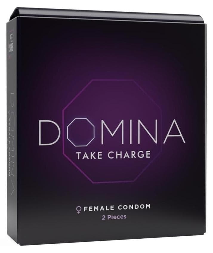 Domina Female Condom with Soft Inner Sponge Count 2 No Artificial Colour/Dye
