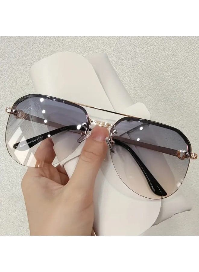 Double Beam Frame Fashion for Women Men Anti Shades for Driving for Daily (Includes eyeglass case),sunglasses