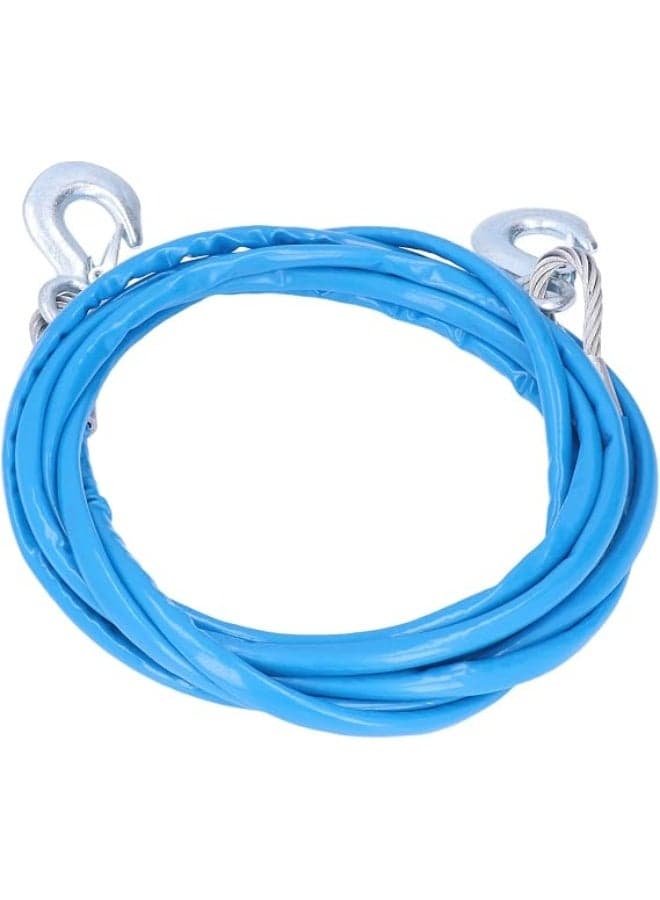 Tow Rope, Steel Car Tow Cable with Hooks, Tow Rope with a Capacity of up to 7000 kg, for Cars, SUVs and Mini Trucks, 10 mm x 4 m, Blue