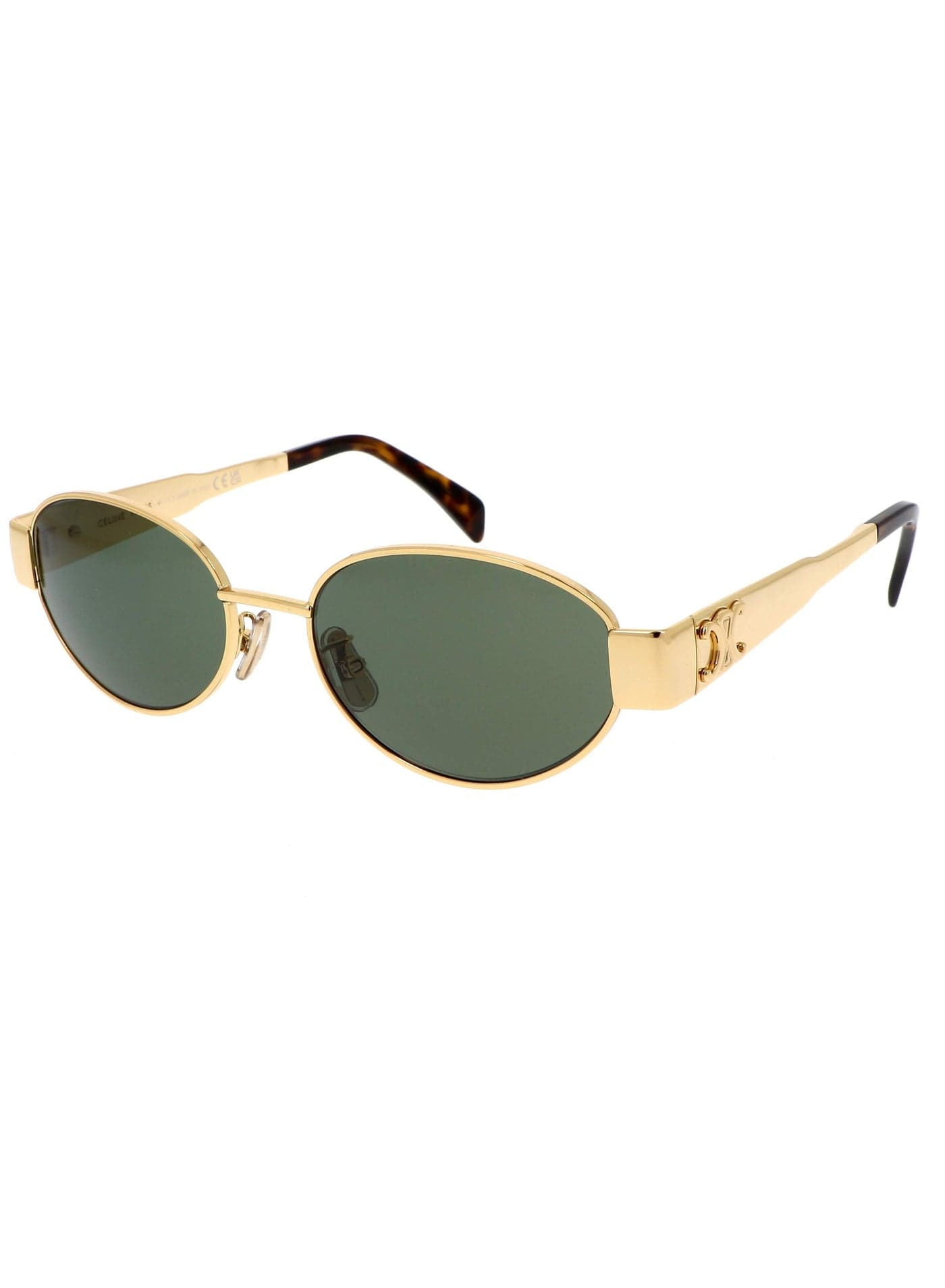Celine Oval Triomphe Metal 01 Gold Sunglasses CL40235U 30N