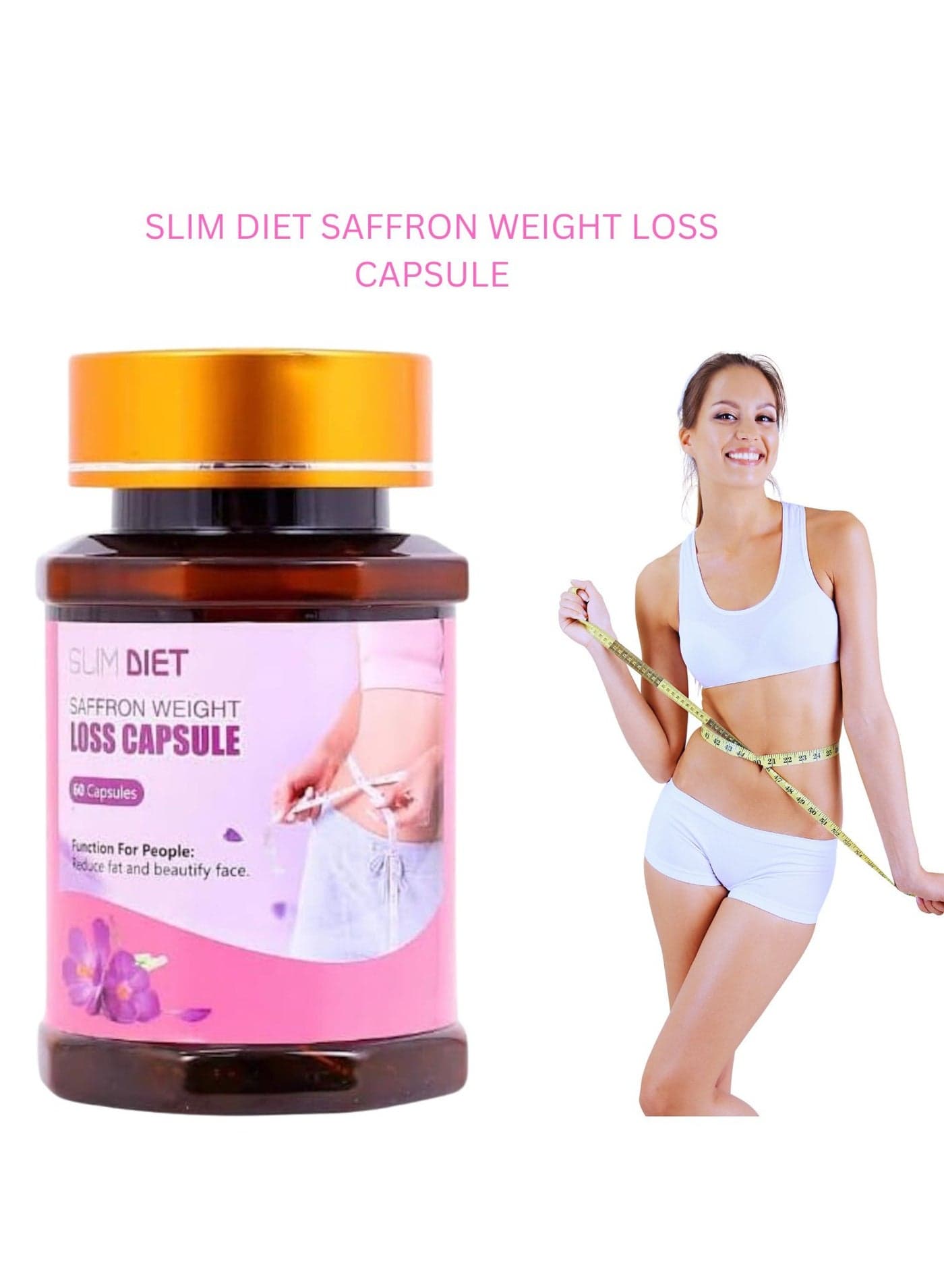 Slim Diet Saffron Weight Loss Capsules (60 Capsules) – Natural Fat Burner for a Slim & Toned Body