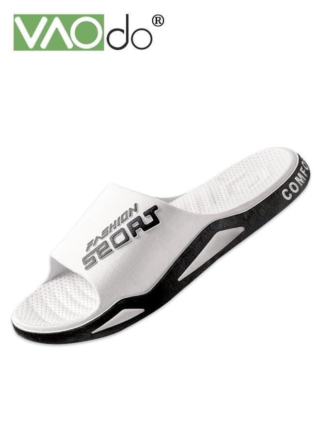 Men's Slippers House Slides Shower SandalsThick Sole Non-slip Slip On Fashion Outdoor Beach Slippers Ultimate Comfort Lightweight Thick Sole White