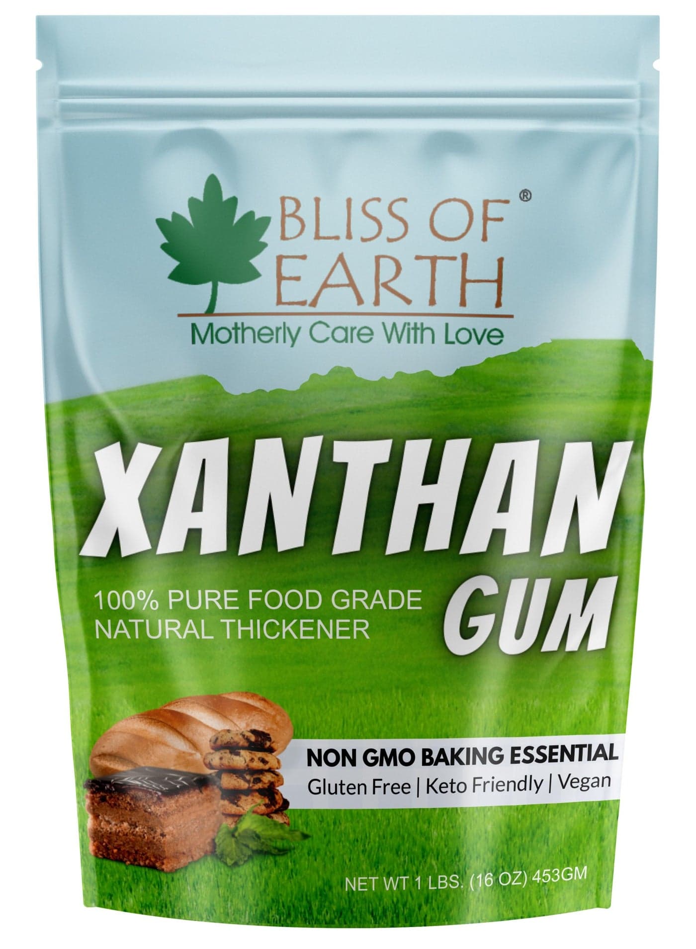 Bliss of Earth Xanthan Gum 453g | Ultra Strong Food Grade Thickener Powder | Gluten Free Baking Essential | Keto Vegan Stabilizer | Instant Sauce, Dressing, Ice Cream Texture Enhancer | High Performance Binder