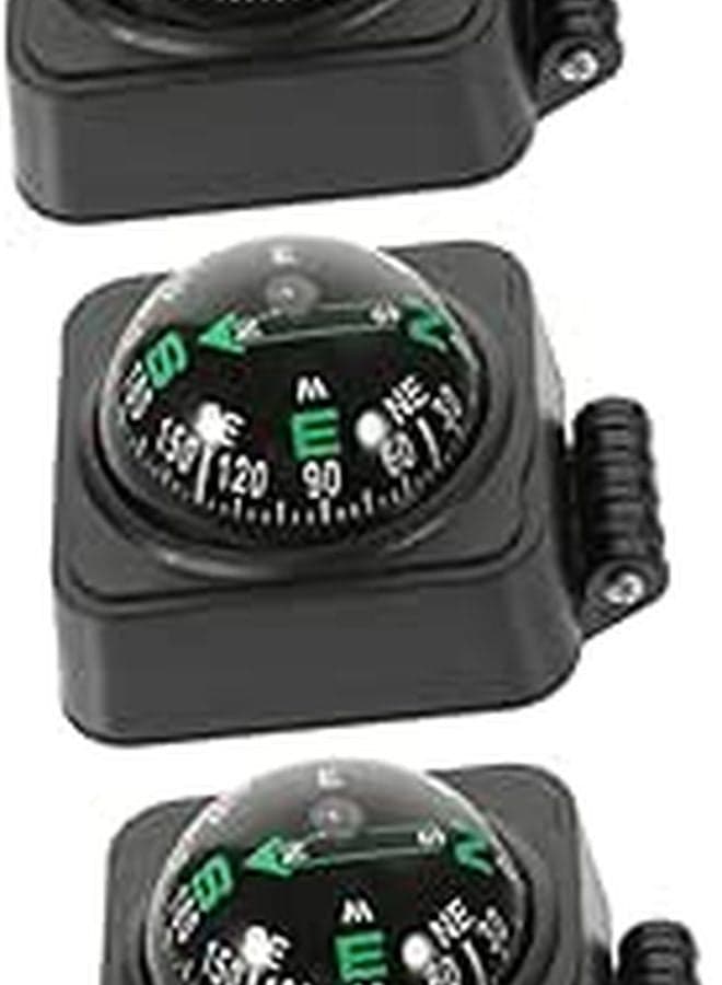 3 Pcs Adjustable Automotive Compass For Car Boat Motorcycle Dashboard Navigation Decoration