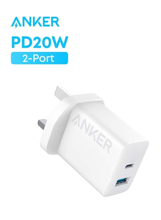 USB C Plug, iPhone Charger, 20W Dual Port USB Fast Wall Charger, USB C Charger Block for iPhone 16/16 Pro/16 Pro Max/15/14/13/12, iPad Pro, AirPods, and Samsung S25/S24 (Cable Not Included) White