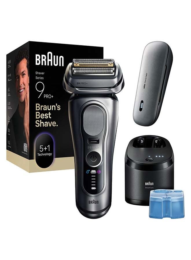 Series 9 Pro+ Electric Shaver With 6-In-1 Smartcare Center, Powercase, Wet And Dry, Made In Germany, Shaver 9677Cc - Silver grey