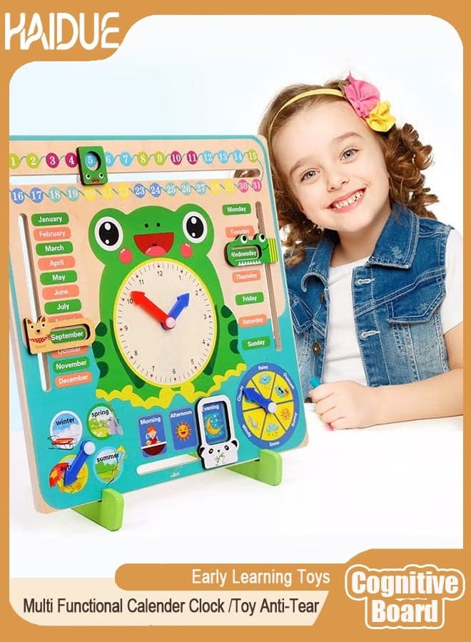 Multi Functional Calender Clock Weather Season Month Cognitive Board Kids Educational Toy Anti-Tear Early Learning Toys