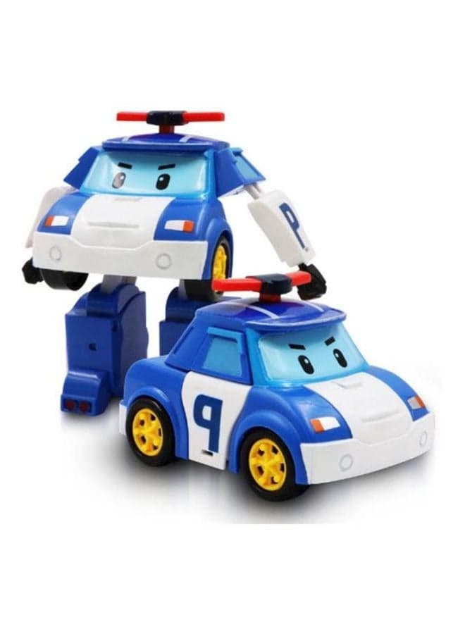 Rescue Car Robot Transforming Action Figure, Police Vehicle Convertible Toy for Kids Boys Imaginative Play