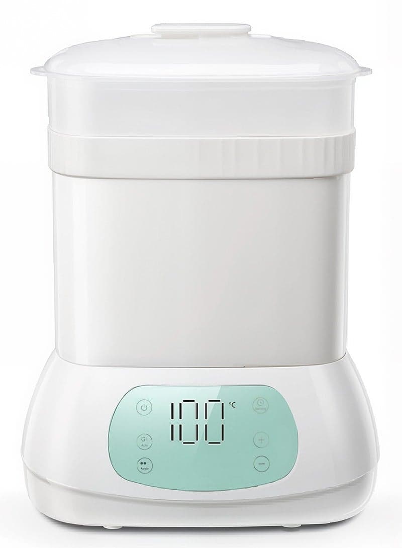 Birth - Electric Bottle Sterilizer RH-1008; 6-in-1 Steam Sterilizer with LCD Display, Auto Shut-Off, BPA-Free, Fits 6 Bottles; Fast Sterilization for Baby Bottles