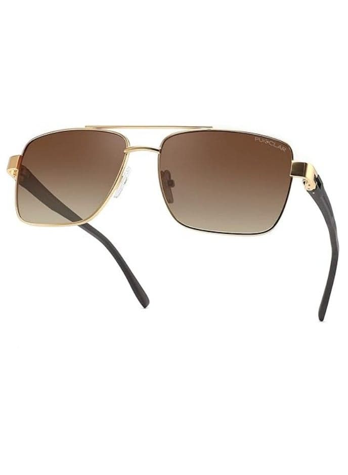 PUKCLAR Pilot Men Polarized Sunglasses Lightweight Rectangular Sunglasses for Man Women with UV400 Protection for Driving Golf