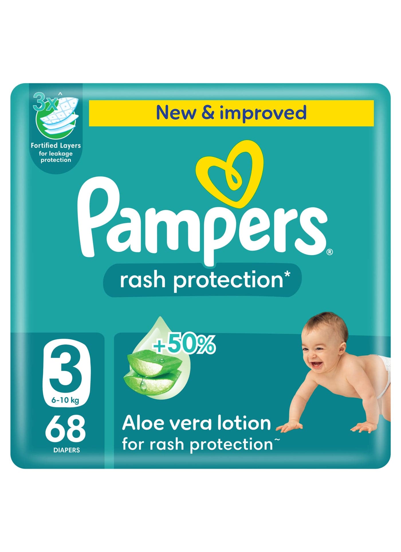 Rash Protection Size 3 Taped Diapers Size 3 6-10 Kg Mega Pack 68 Count