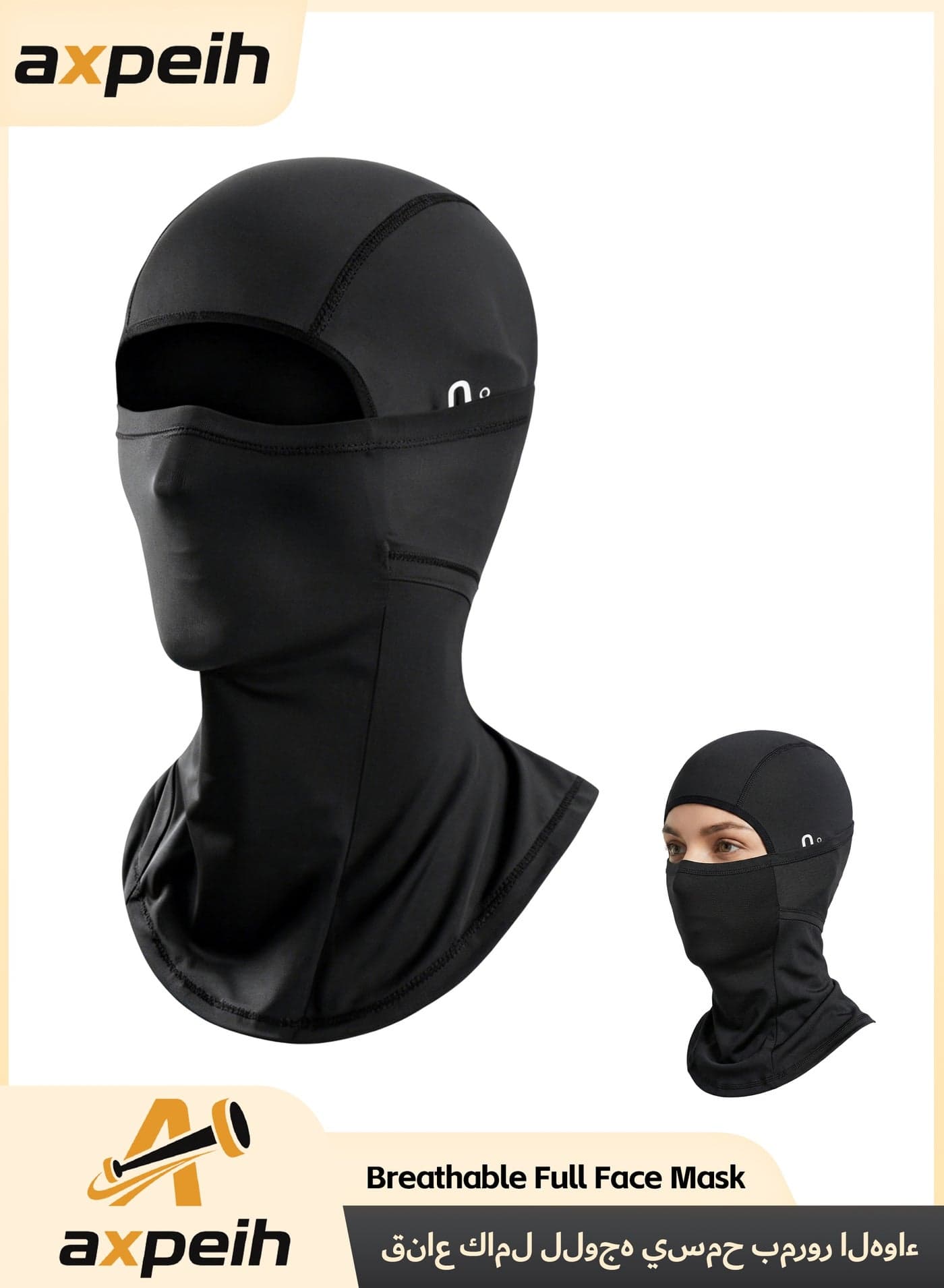 Breathable Full Face Mask, Lightweight UV Protection, Summer Ice Silk Cycling Sun Protection Mask, Breathable Sweat-Wicking for Motorcycle Riding, Cycling & Running, Multi-Use Sports Mask