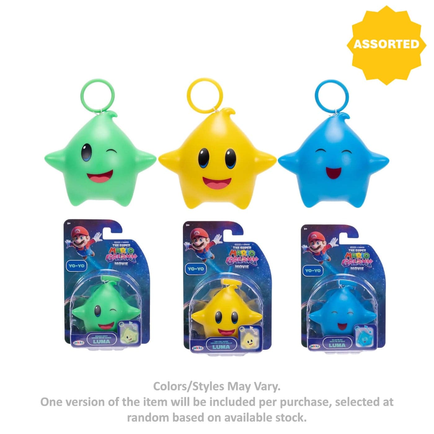 Nintendo The Super Mario Galaxy Movie Glow-In-The-Dark Luma Yo-Yo Toy (6 cm, Assorted)