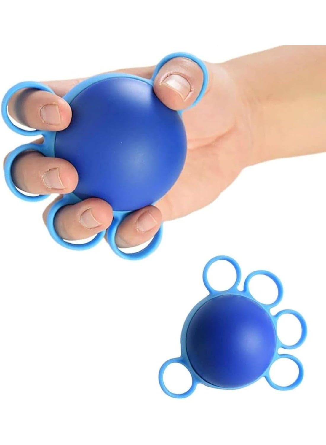 Hand Strengthener, Grip Strengthener & Forearm Exerciser, Medium & Light Resistance, Blue Silicone Ball, Ideal for Arthritis, Carpal Tunnel, Guitarists & More