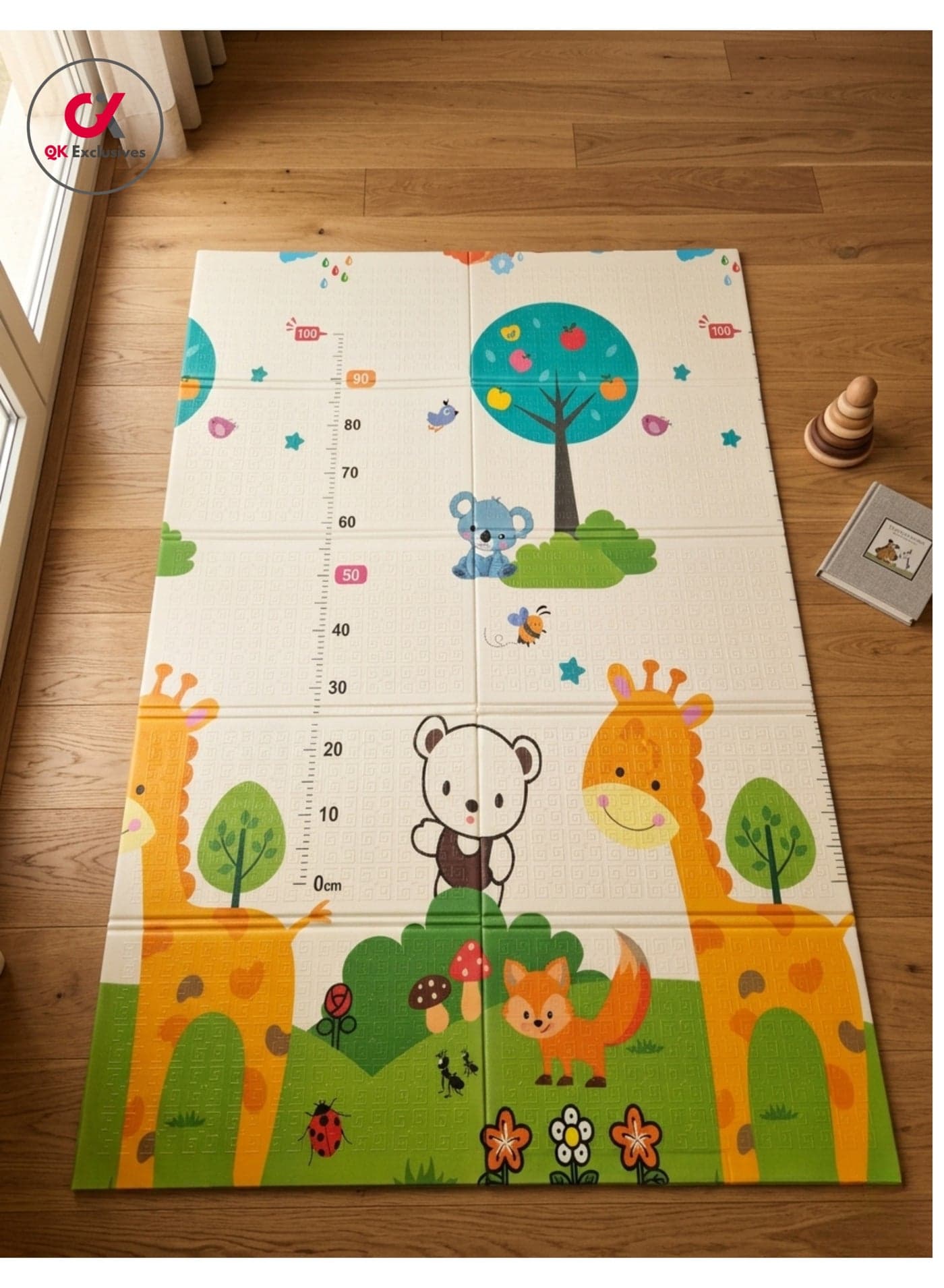 QK Exclusives -Baby Play Mat, 1.2M*1.8M*8MM -Kids Play mat- Double-Sided Baby Play Mat for Floor Play, Extra Thick Crawling Mat for Floor, Waterproof Activity Playmats for Babies, Infants, Play & Tummy Time and Reversible Large Soft for Toddler - Assorted design