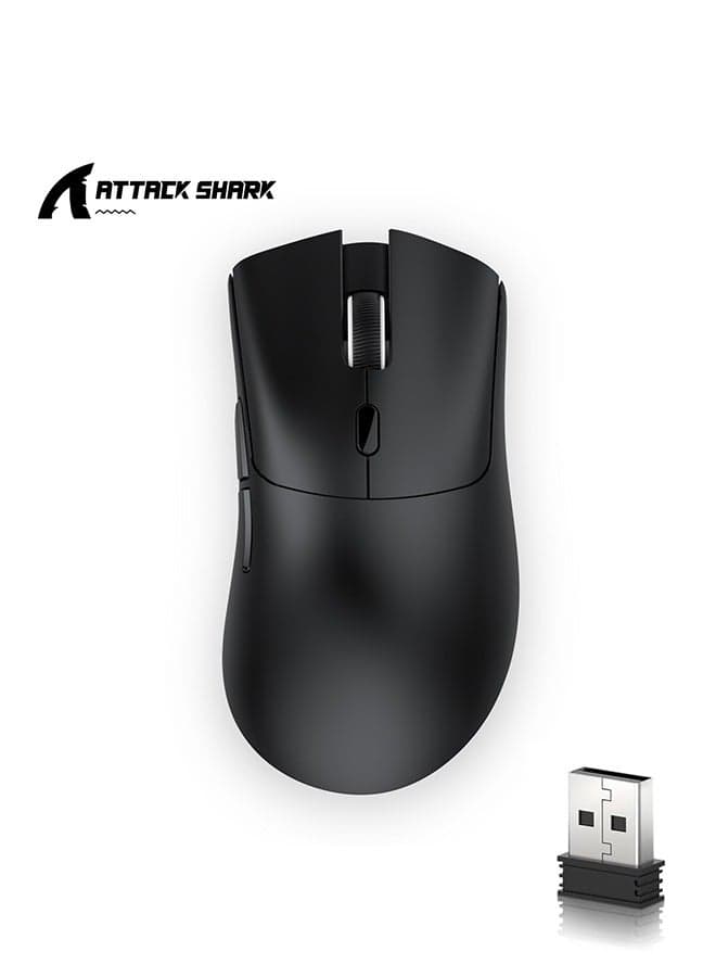 R1 Wireless Gaming Mouse,Tri-Mode Connection (2.4G/Wired/BT5.2),55g Lightweight,18K DPI Optical Sensor,HUYU 20 Million Key Life,Ergonomic Design,for PC/Laptop/Win/Mac(Black)