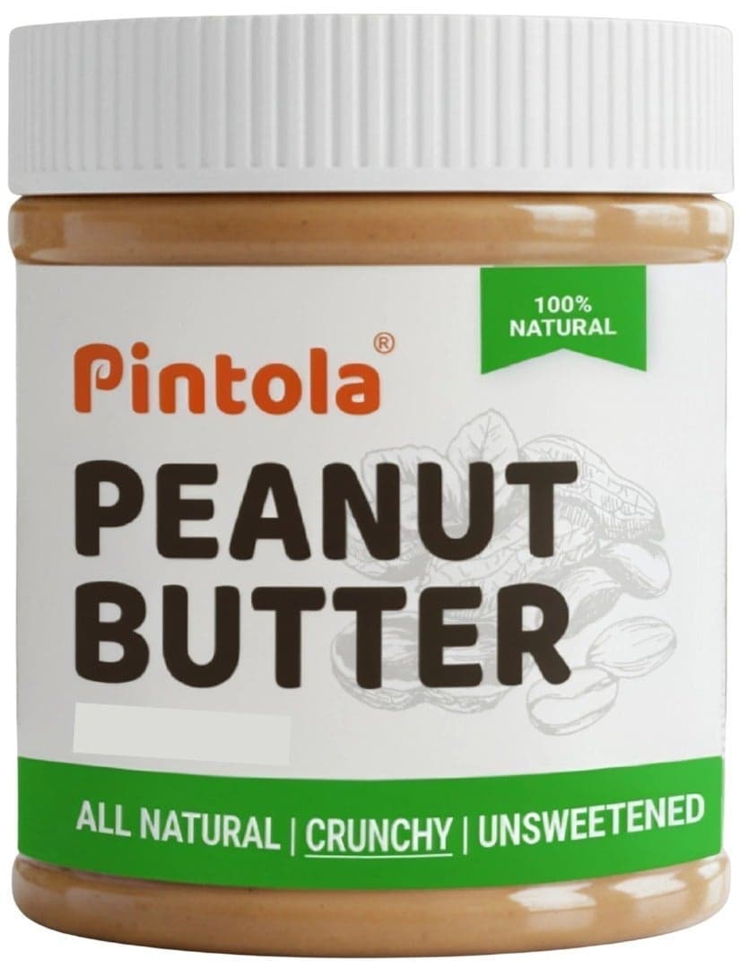 All Natural Unsweetened Crunchy Peanut Butter 340g, High in Protein, Gluten Free, Vegan, Cholesterol Free