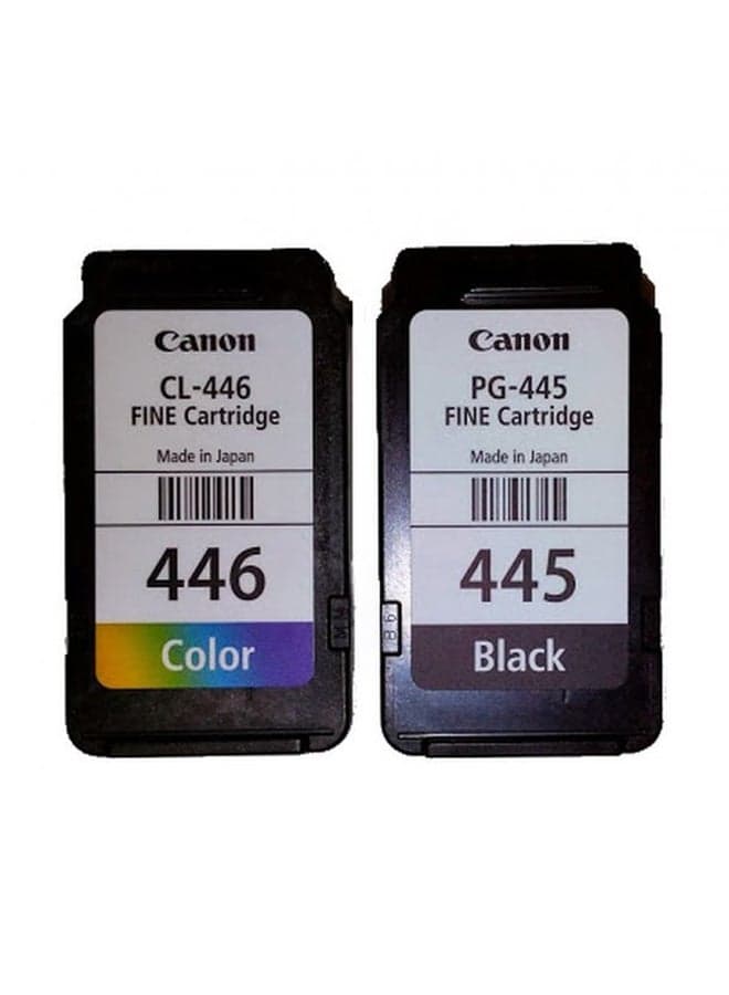 PG-445/CL-446 BK/C/M/Y Ink Cartridge Multipack, Includes 1 Black & 1 Colour FINE Cartridge, For Crisp, Sharp & Long-Lasting Results Multicolour/Black