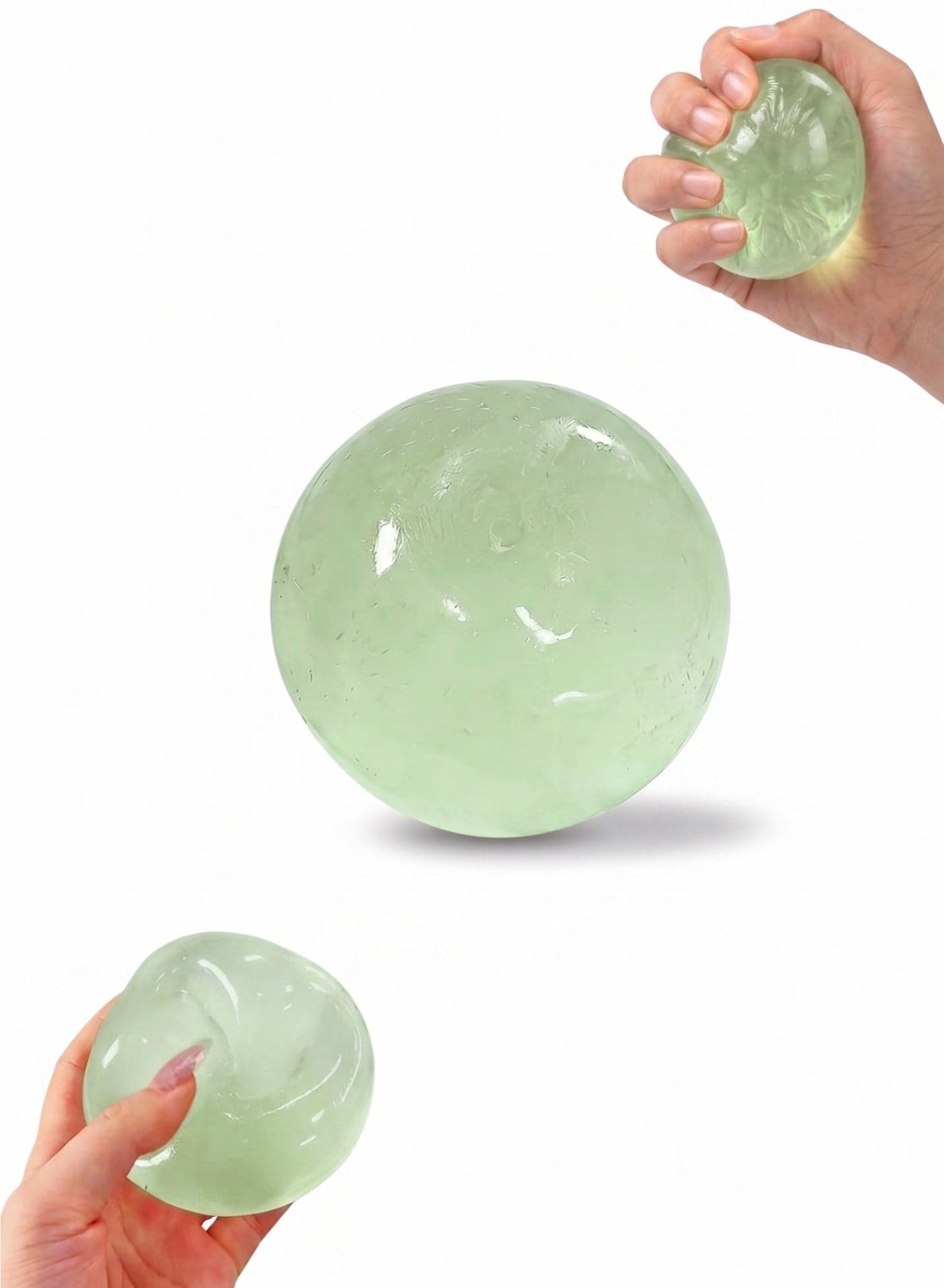 Squishy Ball Coconut Oil 6cm Handmade Squeeze Toy – Non-Sticky Glutinous Stress Relief Fidget Ball for Adults & Kids | Translucent All-Natural Gel Look Squeeze Ball | Unique Birthday Gift, Office Party Favor & Desk Accessory