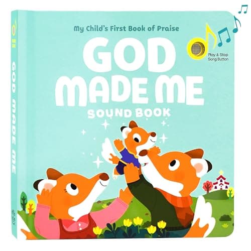 God Made Me Christian Sound Books for Kids 6 Bible Songs for Toddlers Christian Easter Gifts for Kids Baby Books Toys for Kids Easter Basket Essentials Baptism Christening Baby Gifts