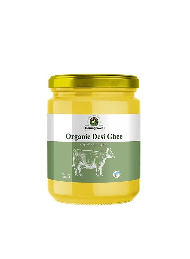 Homegrown Organic Desi Ghee – Premium Pure Clarified Butter from Grass-Fed Cows, Ideal for Cooking (500 ml)