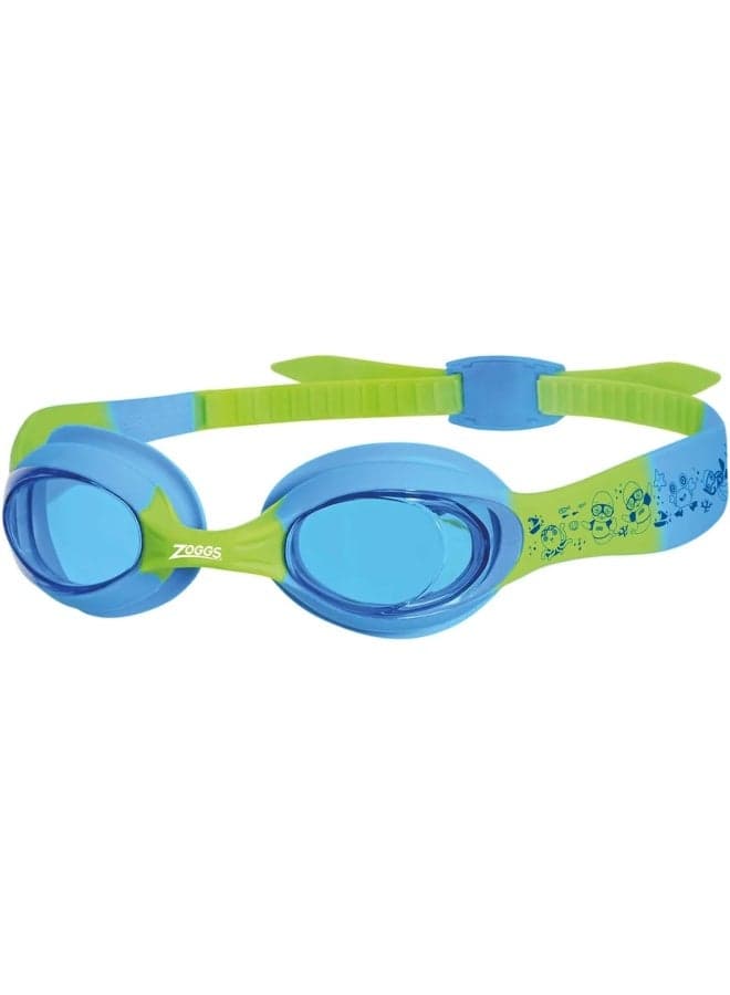 Little Twist Kids Swimming goggles, UV Protection Swim Goggles, Adjustable Strap Children’s Goggles, Fog Free Tinted Swim Goggle Lenses, Goggles Kids 0-6 years - Blue/Green