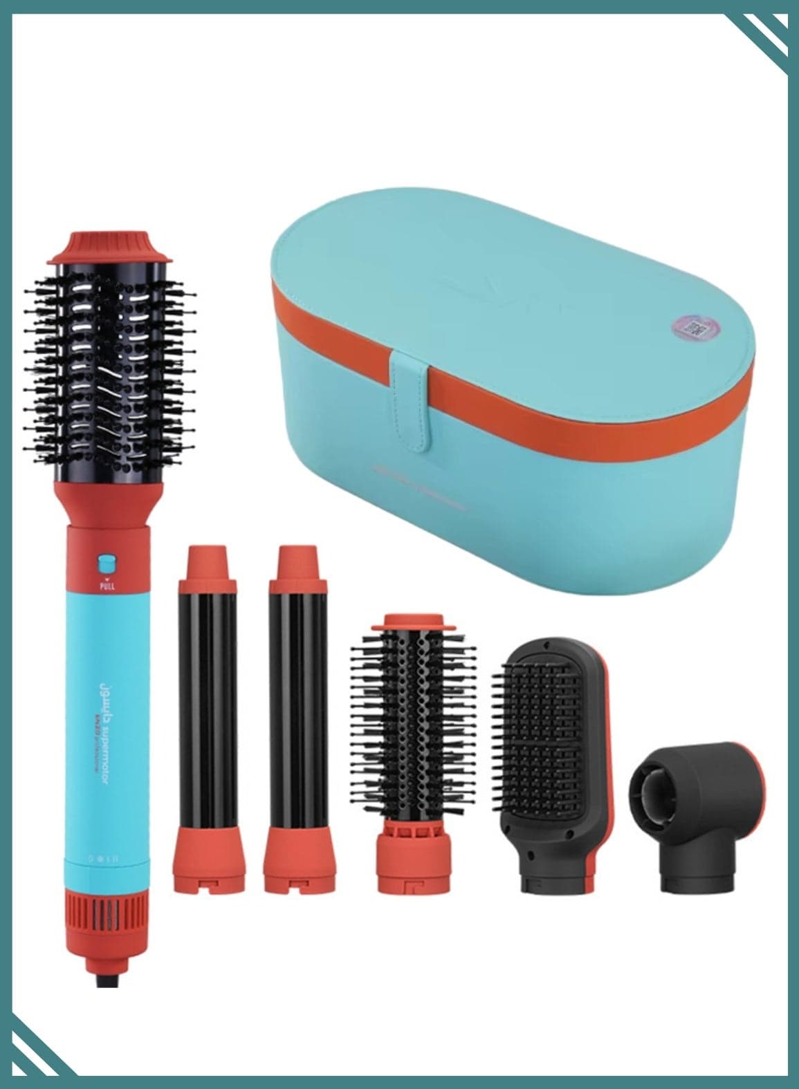 EN-4133 6-in-1 Electric Hair Styling Tool - Hair Straightener, Curler, Hot Air Brush & One-Step Dryer with Ionic Technology 1500W Power for Fast Salon Styling at Home