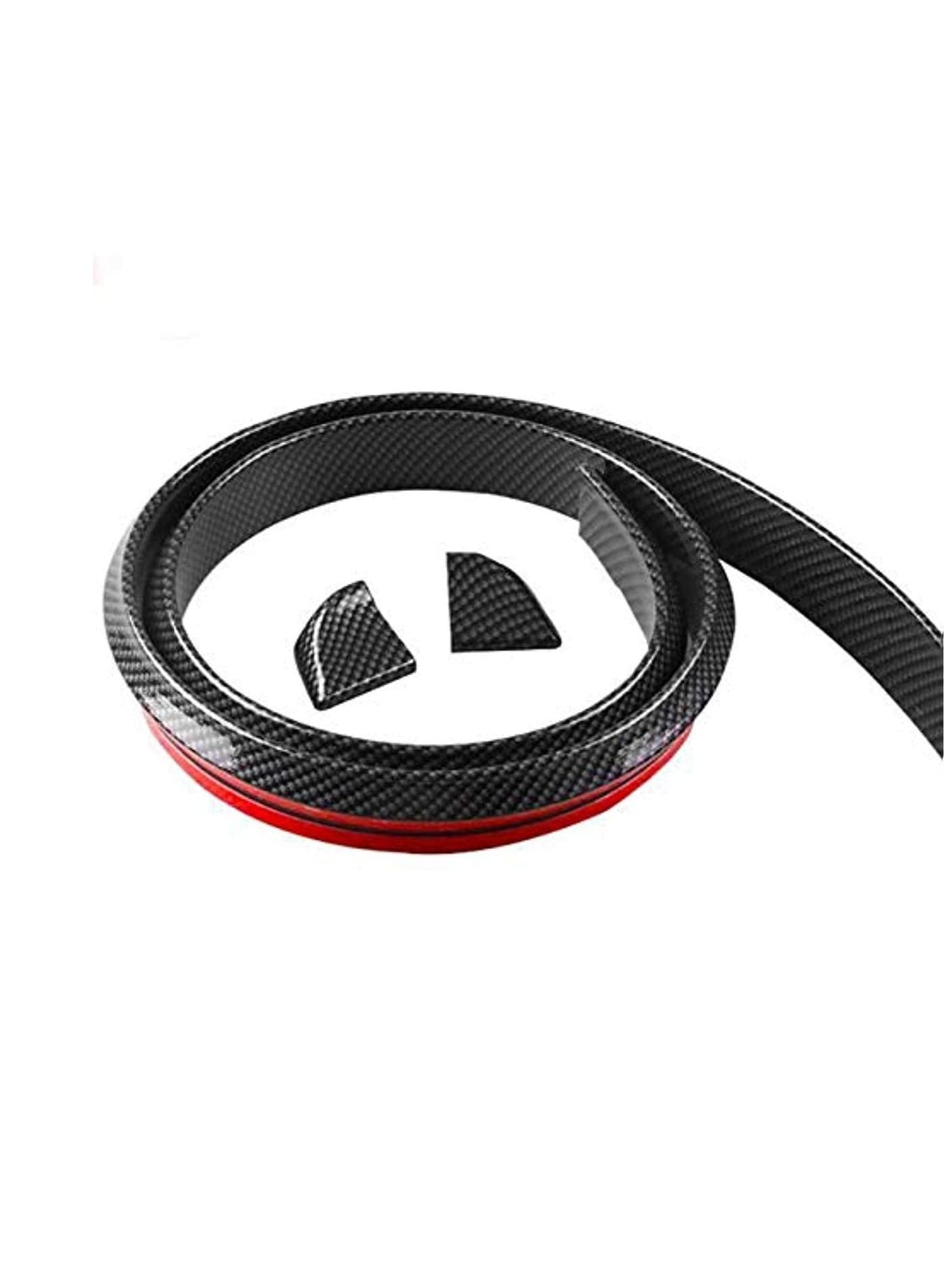 1.5M Car Bumper Strip Carbon Fiber Rubber Rear Spoiler Wing 40mm Width Universal Exterior Rear Spoiler Kit