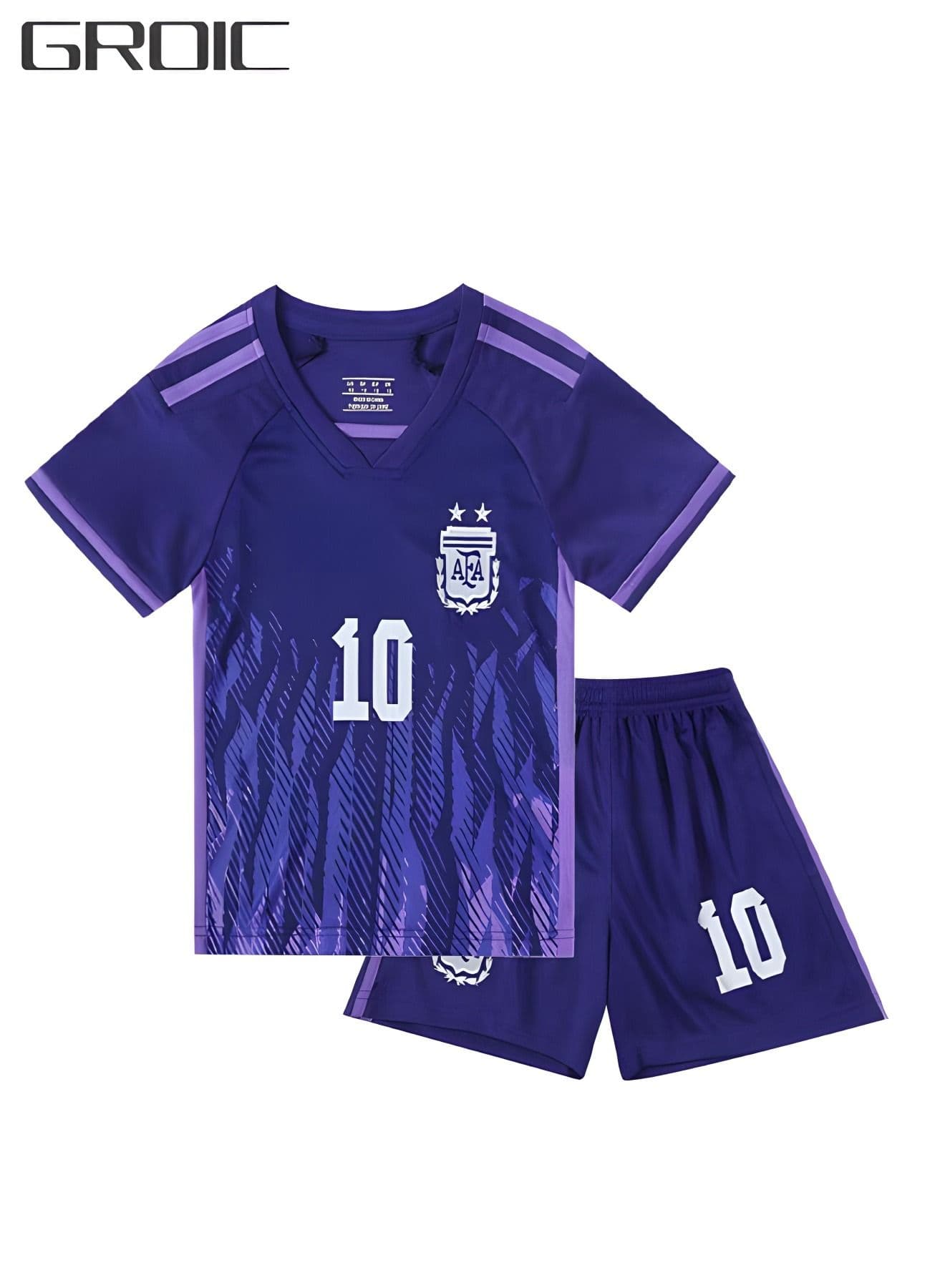 Messi Jersey #10 Soccer T Shirt and Shorts,Football Jersey for Kids,Football Suits,Football Jersey Set