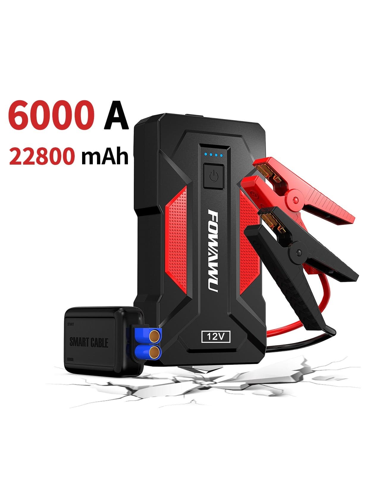 FOWAWU 6000A Car Jump Starter, Jump Starter, 22800mAh Car Battery Jump Starter, Car Jump Starters, Portable Battery Jumper Starter, Portable Car Jump Starter, Portable Battery Jump Starter For Car, Battery Jump Starter, Jump Starter Battery Pack