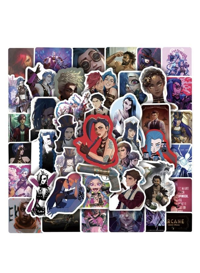 50-Piece League Of Legends Arcane Doodles Sticker Set