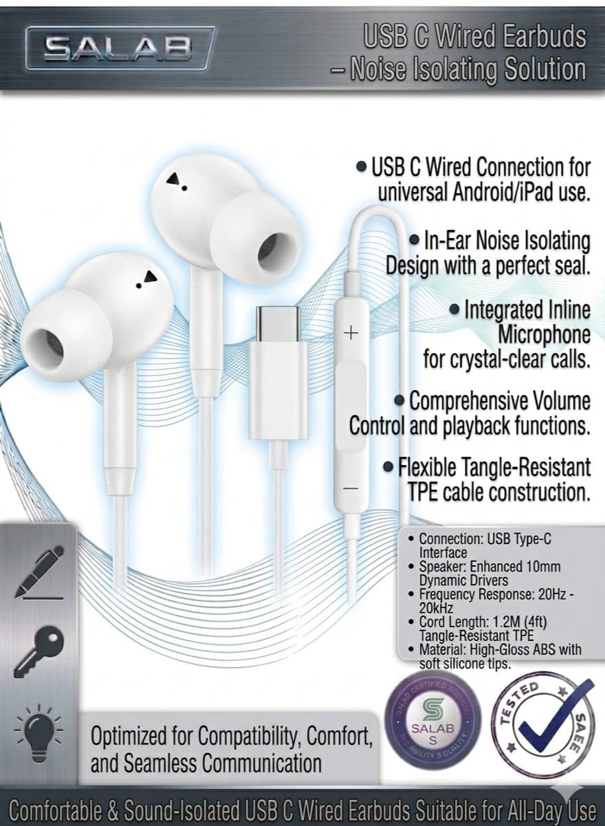 USB C Wired Earbuds Ear Buds for iPhone 17 16 Pro Max 16e 16 Plus 16Pro 15 Pro Max 15 Plus 15Pro 15 USBC in-Ear Headphones Wired Type C iPhone 16 Earbud Earphones Headsets with Microphone for Samsung