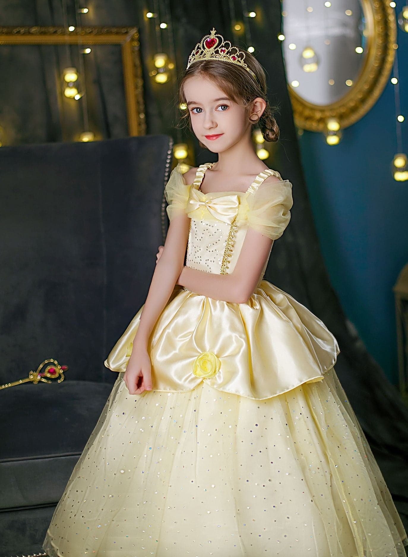 Belle Princess Birthday Party Dress Set for Girls