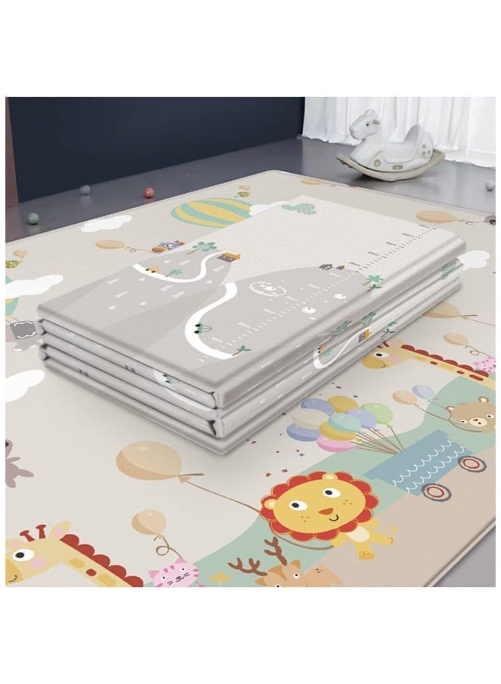 Baby Play Mat, 200 * 180 * 1CM Waterproof Non-Slip Large Reversible Playmat Crawling Mat, Extra Thick Soft Baby Playmats for Playing or Camping Mat Bedroom Living Room Plush Carpet Area (B)