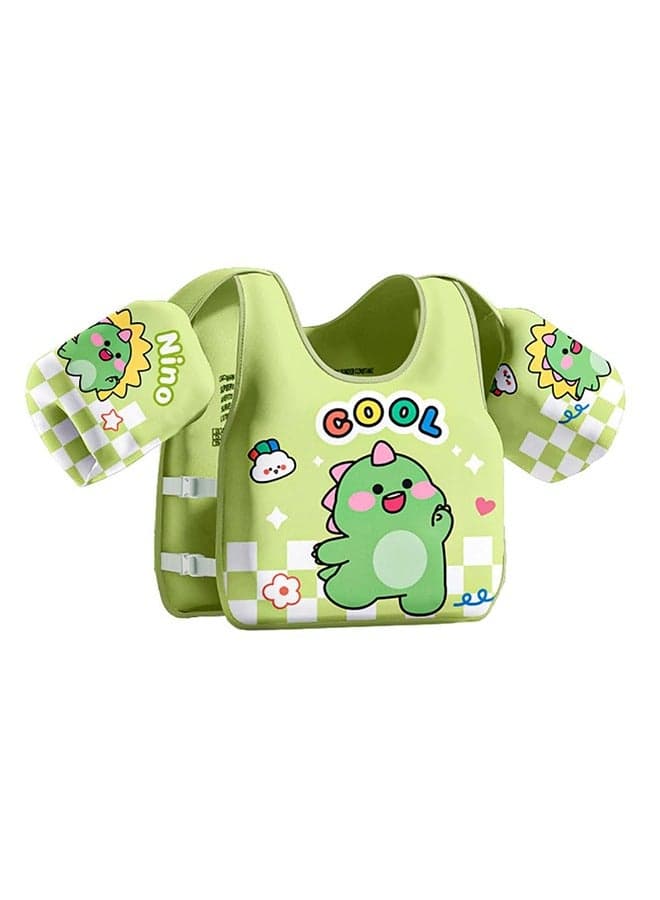 Kids Swim Vest Toddler Float Jacket Swimming Aid for Boys and Girls,Children Float Swimsuit with Adjustable Safety Strap,Non-inflatable Baby Swimming Float Vest, Toddler Life Jacket for Pool/Beach(green)