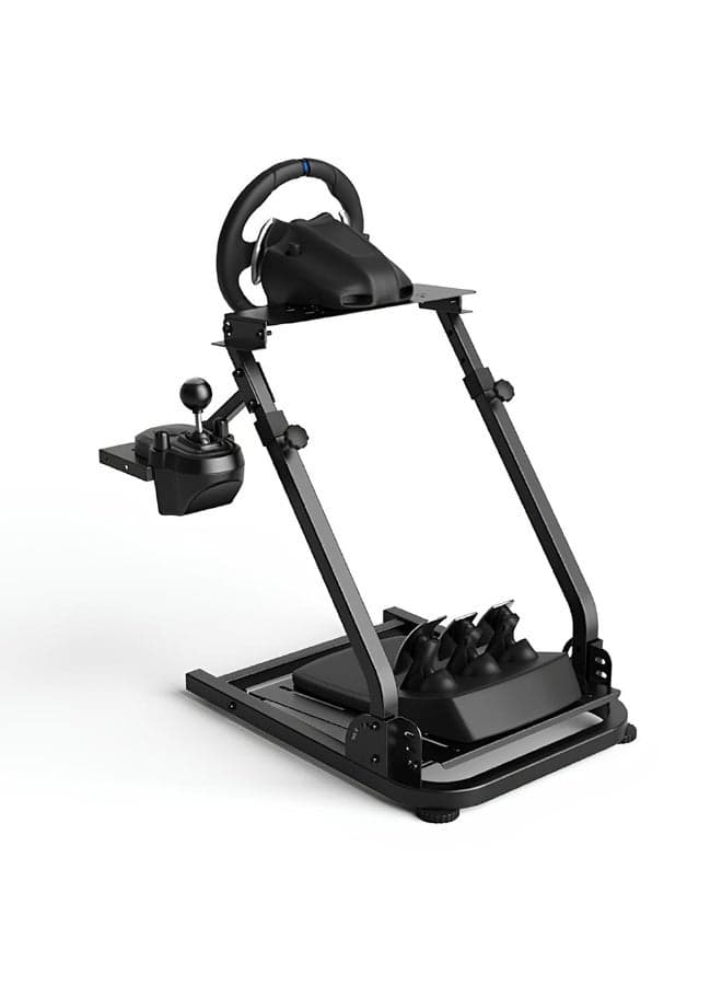 Foldable Racing Wheel Stand with Shifter Mount Adjustable Sim Cockpit for G29 G923 G920 T300 T248 V9 V99 Black