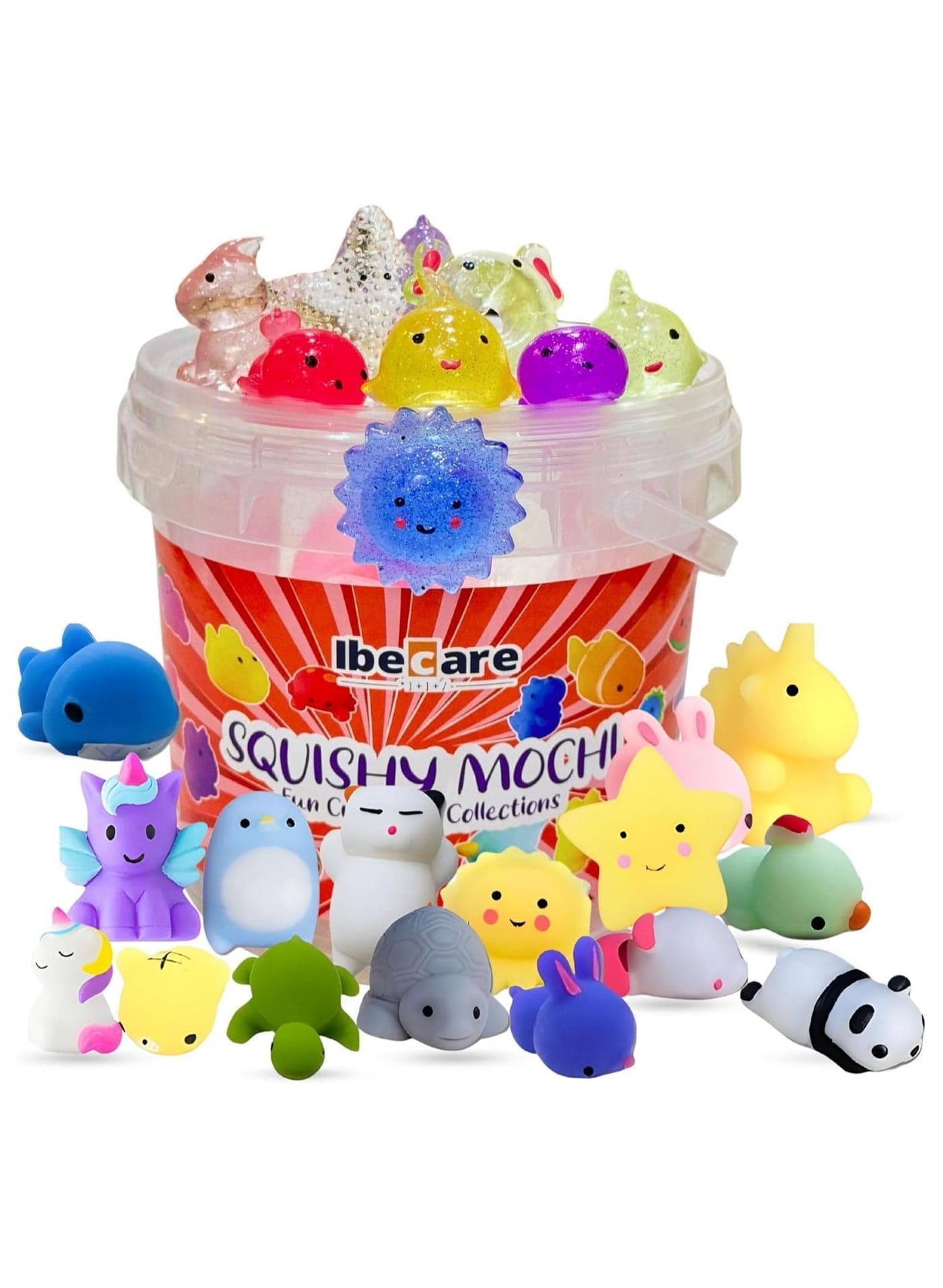 Ibecare Mochi Squishy Toys | Party favors for kids! birthday giveaways or return gifts for Birthday party kids | mini toys | goodie bags pinatas stocking fillers (24 Pcs)
