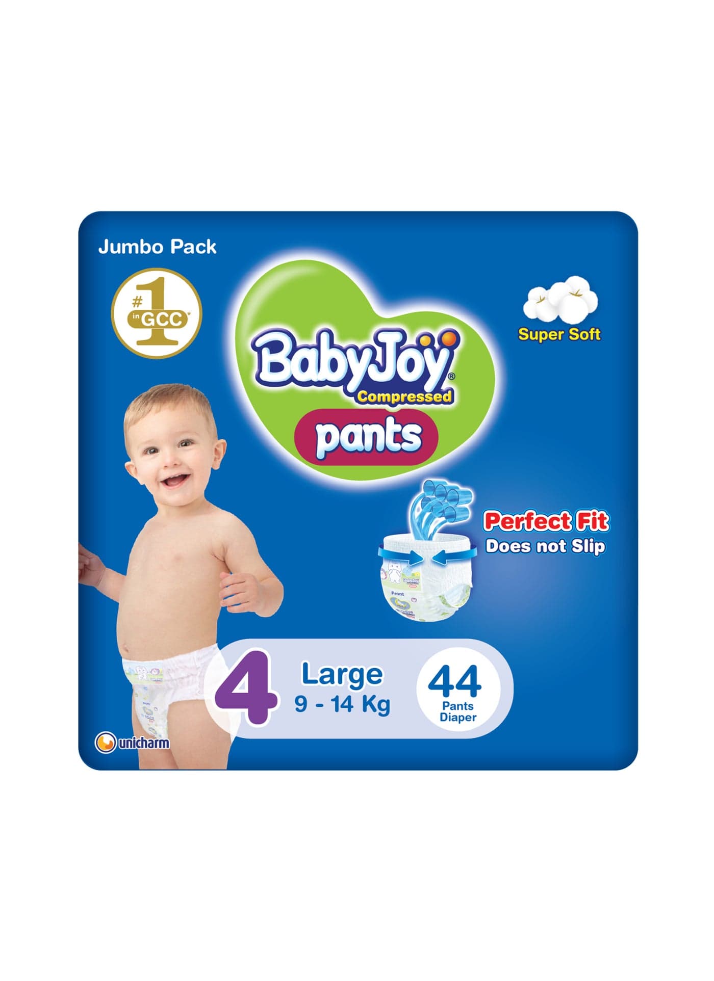 Compressed Culotte Pants Diaper, Size 4, Large, 9-14 Kg, Jumbo Pack, 44 Diapers