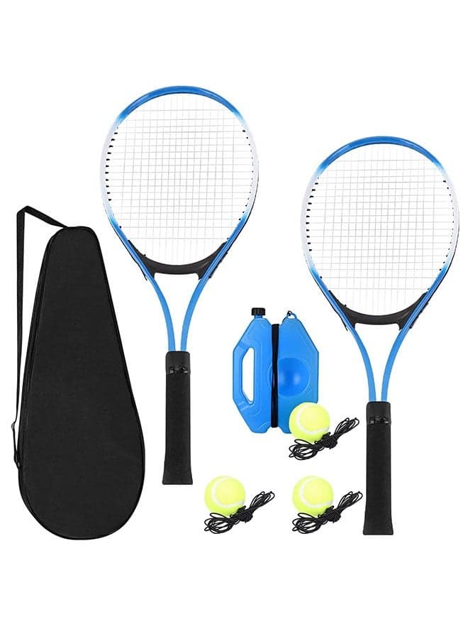Tennis Racket Tennis Trainer Rebounder Ball Tennis's Racquet Set 2 Player with Base Rope, Super Light Training Tennis's Racquet for Beginner kids Racket Practice 3 Balls 53x22cm Outdoor Home