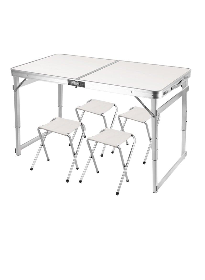 Portable Aluminum Alloy Folding Table – Seats 4 People, Modern Outdoor Design for Camping, Dining, Gym & Picnics