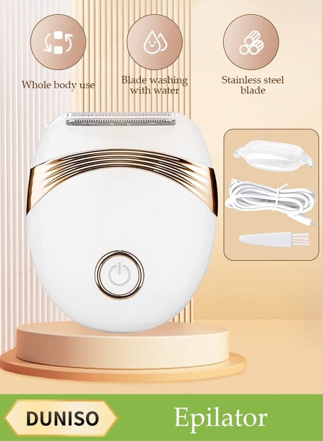 Electric Hair Remover,Painless Ladies Shaver,Portable Waterproof Bikini Trimmer,Rechargeable Wet and Dry Cordless Lady Hair Removal Device,for Face, Leg and Underarm Epilator