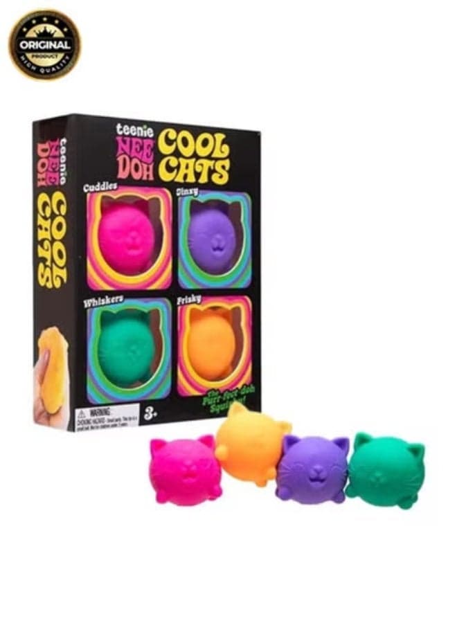 Teenie Cool Cat 4-Pack Mochi Squishy Toy