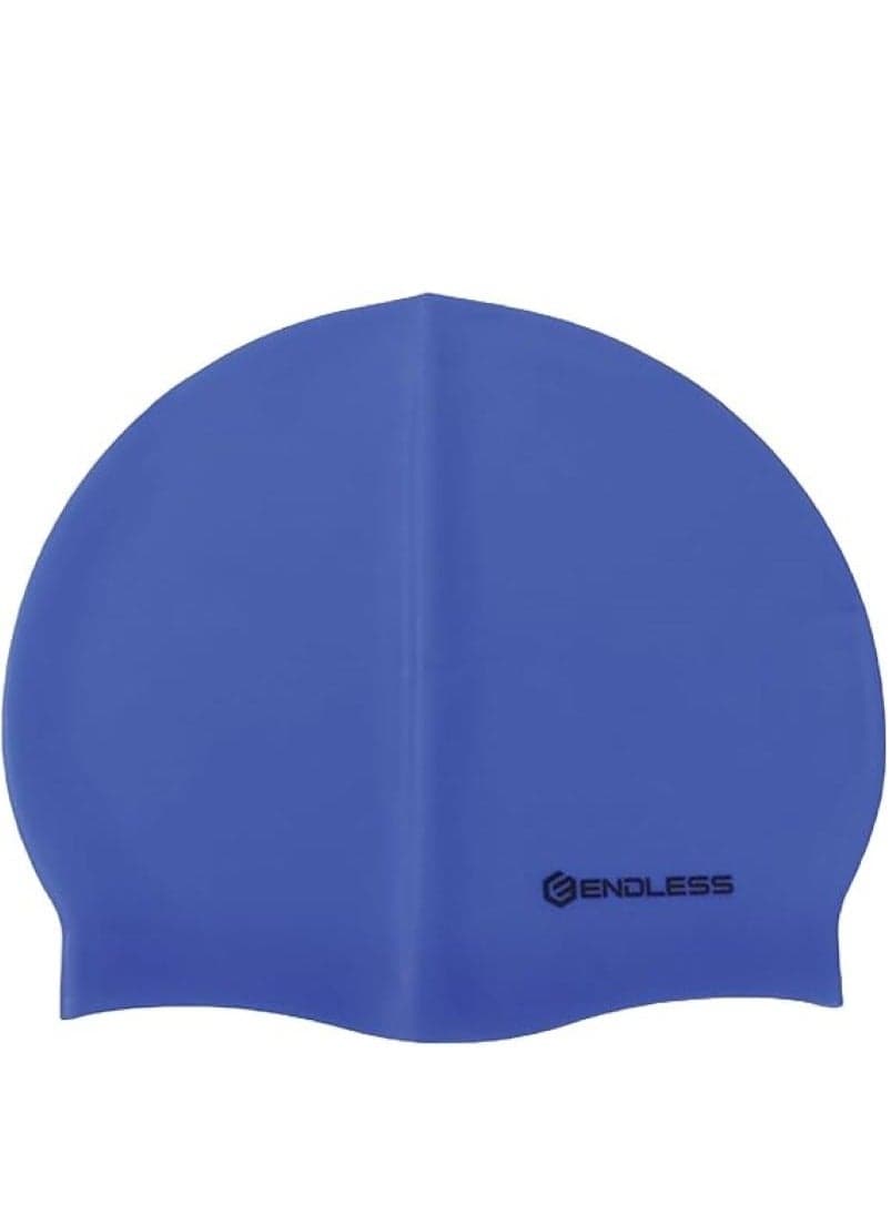 Comfortable Silicon Swimming Cap with Ergonomic Ear Pockets | Fully Elastic Waterproof Cap for Long and Short Hair with Thicker Edge | For Women and Men
